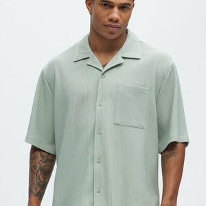 Fashion Nova Light Green Short Sleeve Shirt